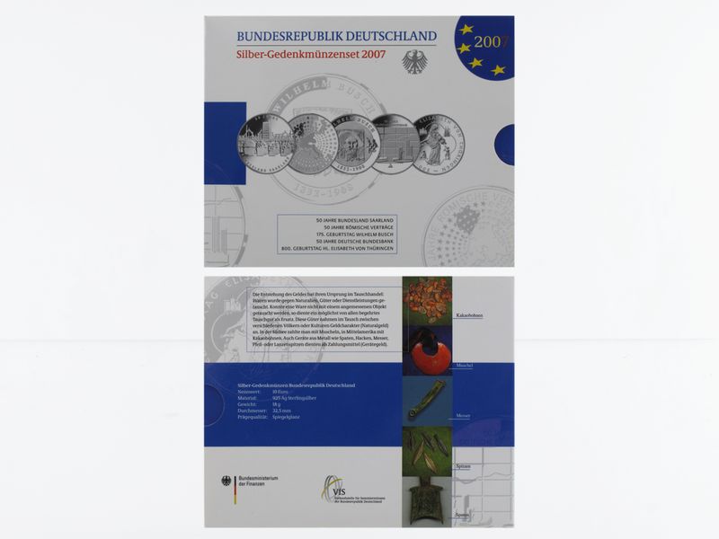 10 € Gedenkmünzenset 2007 (5) Blister kpl. PP