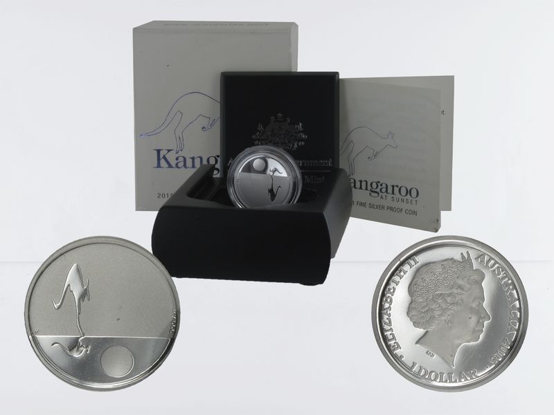 Australien 1$ Känguru 2018 At Sunset , Silber proof (B+C)