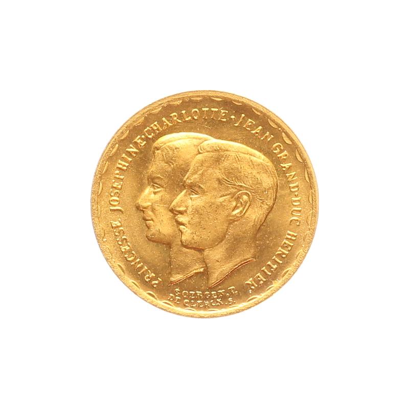 Luxemburg 20 Fr.Gold, 1953, Prinzenhochzeit 