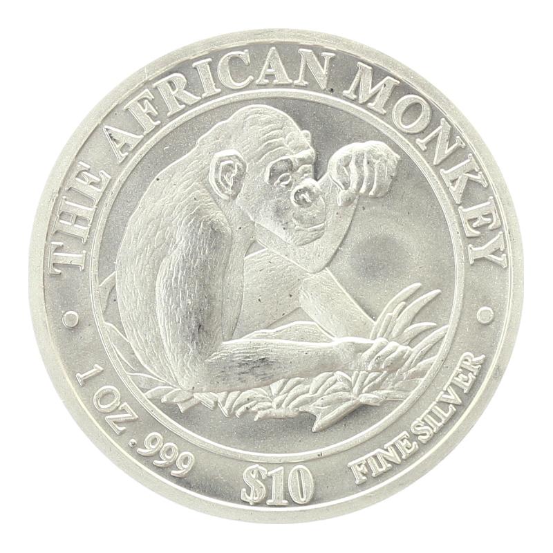 Somalia 10 $  Affe  2002, 1 Unze