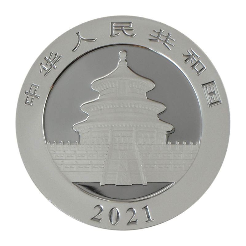 China 10 Yu Panda  2021,   Silber