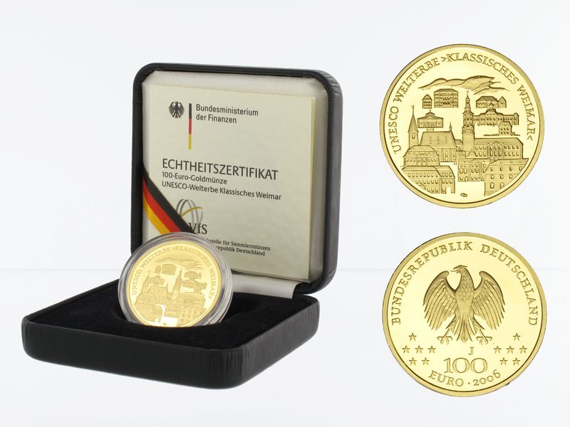 BRD 100 Euro Gold, 2006 F, Weimar, original
