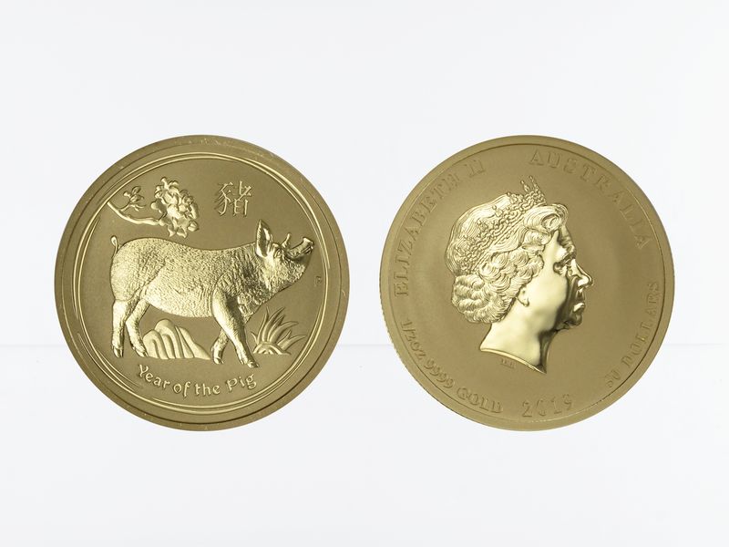 Australien 50 $ Lunar II Schwein, 1/2 Unze 2019