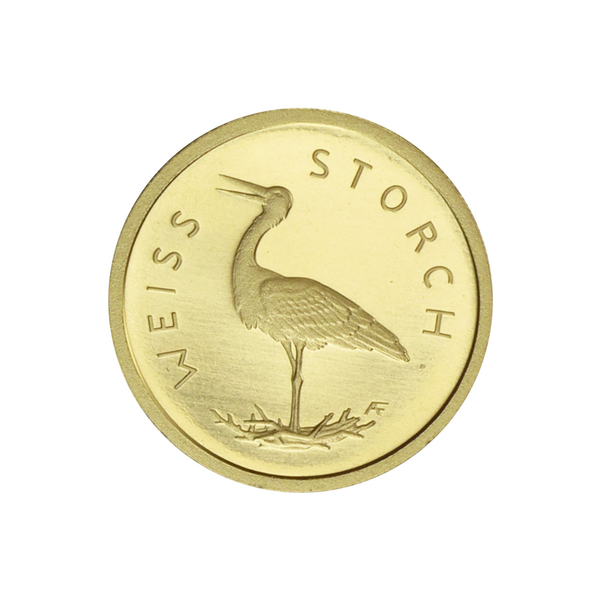 BRD 20 Euro Gold, 2020 A,  Heimische Vögel Weißstorch