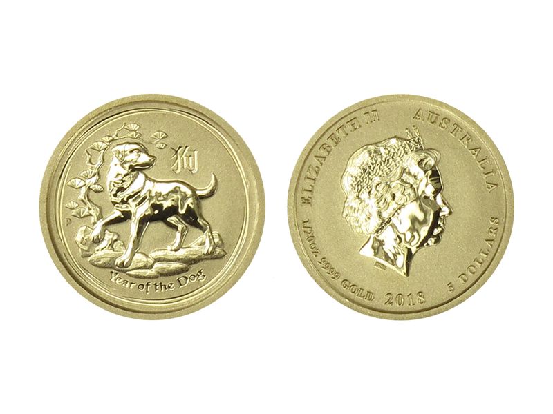 Australien 5$ Lunar II  Hund, 1/20 Unze  2018