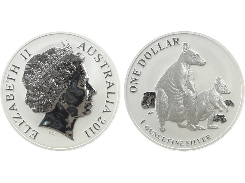 Australien 1$ Känguru 2011, 1 oz  Silber