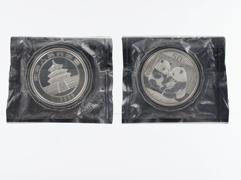 China 50 Yu Panda  2009 Box + CoA, 5 oz  Silber PP