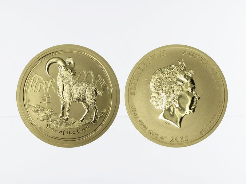 Australien 50 $ Lunar II Ziege, 1/2 Unze 2015