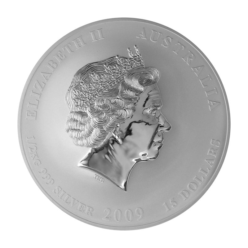Australien 30 $ Ochse Lunar II 2009, 1/2 Kilo Kg  Silber