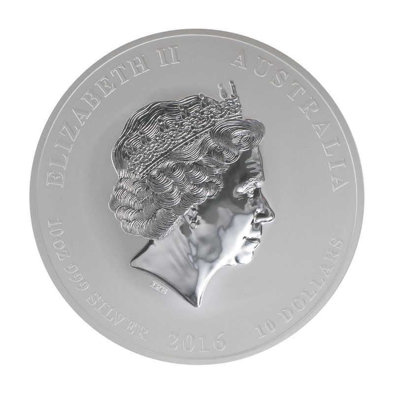 Australien 10$ Affe Lunar II  2016, 10 oz  Silber