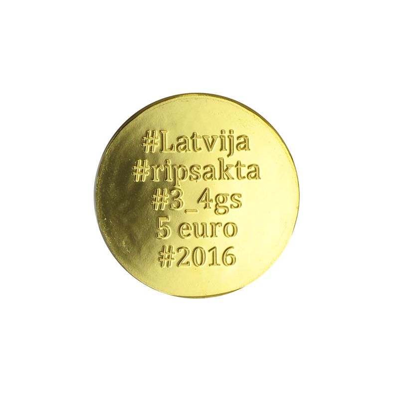 Lettland 5 Euro Gold Brosche 2016, proof