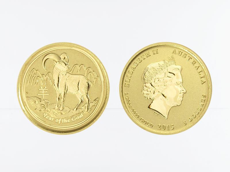 Australien 5$ Lunar II  Ziege, 1/20 Unze  2015