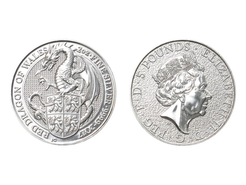 GB 5 Pfd. Queens Beasts Dragon 2017, 2oz
