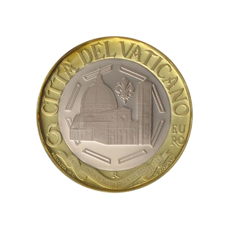 Vatikan 5 € 600 Jahre Kuppel von Santa Maria del  2018 PP