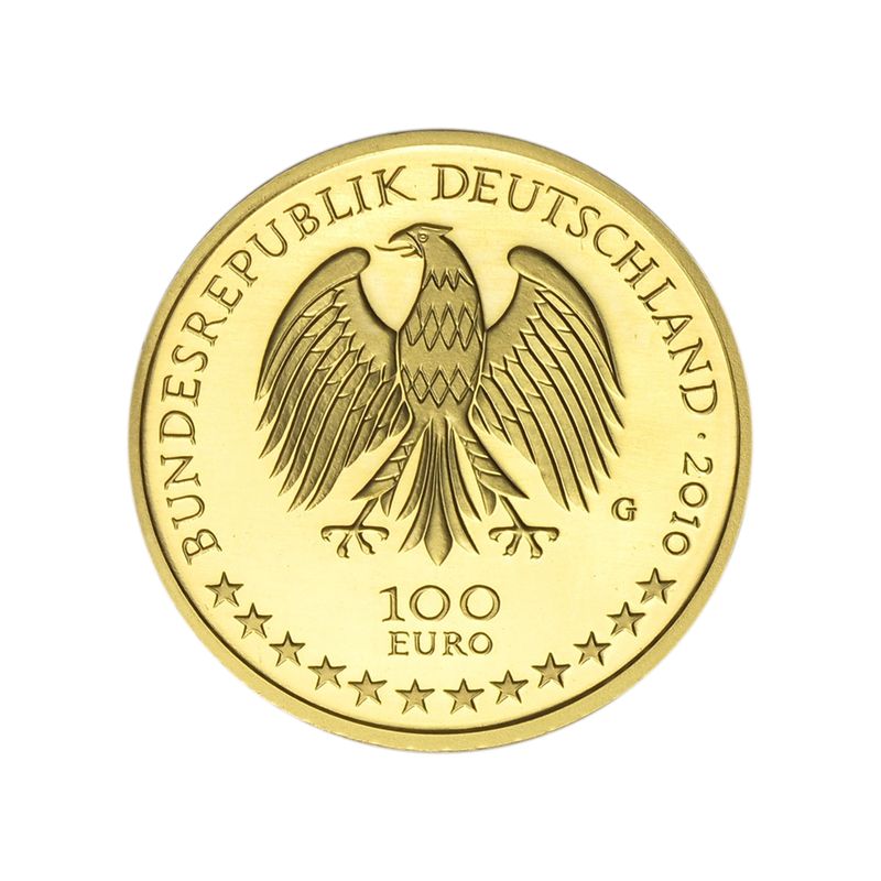 BRD 100 Euro Gold, 2010 G, Würzburg, original