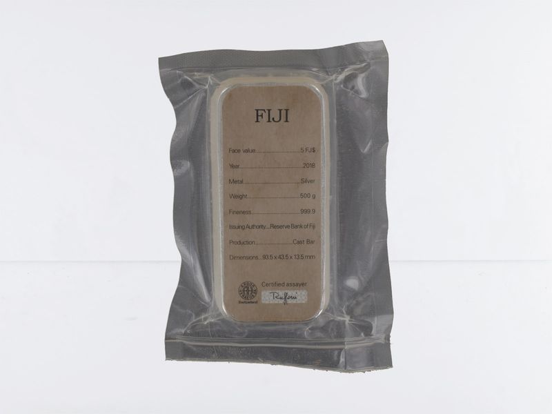 Fiji 5 $. Münzbarren , 500 Gramm Silber