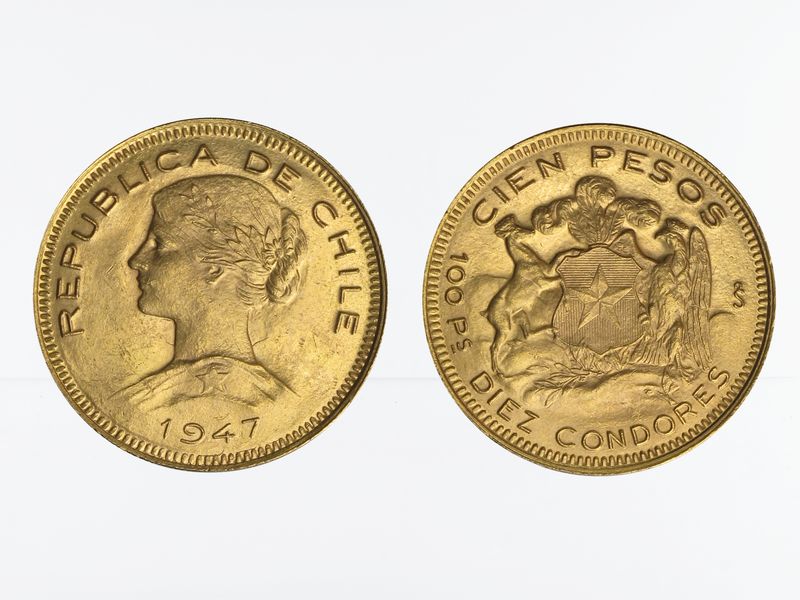 Chile 100 Pesos Freiheitskopf 1947