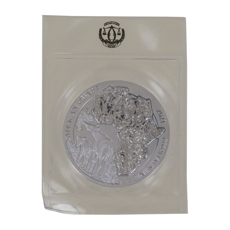 Rwanda 50 R  Okapi 2021, Folie 1 Unze