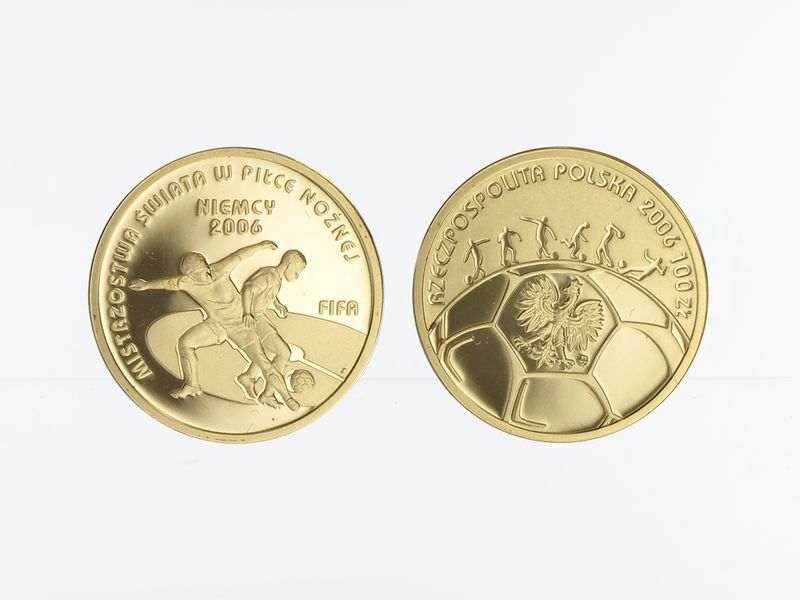 Polen 100 Zlotych Gold, Fussball WM 2006., 2005