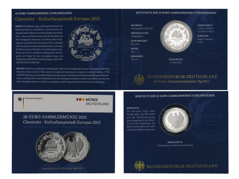 20 €  75. Chemnitz 2025, Blister PP