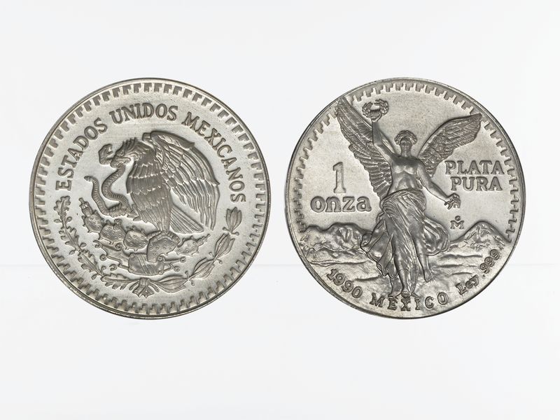 Mexiko Libertad, 1990 1 onza mit geriffeltem Rand