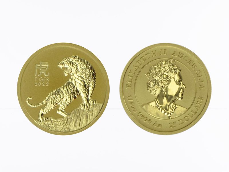 Australien 25$ Lunar III  Tiger, 1/4 Unze  2022
