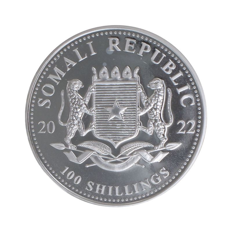 Somalia 100 Sh. Elefant  2022, 1 Unze