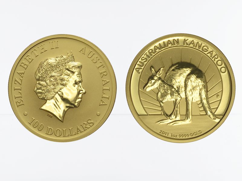 Australien 100 $ Nugget Känguru, 1 Unze  2011