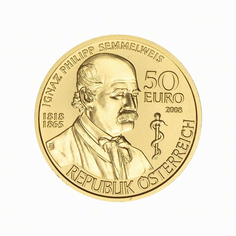 Österreich 50 Euro Gold, 2008, Ignaz Semmelweis, 