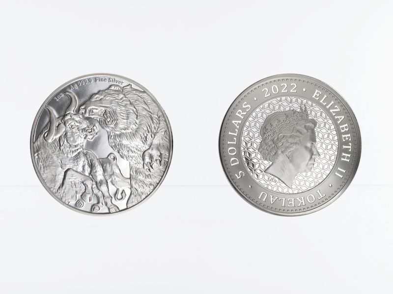 Tokelau 5 Dollar Bull and Bear 2022
