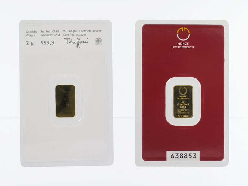 2 Gramm 999,9 Feingold Zertifikat