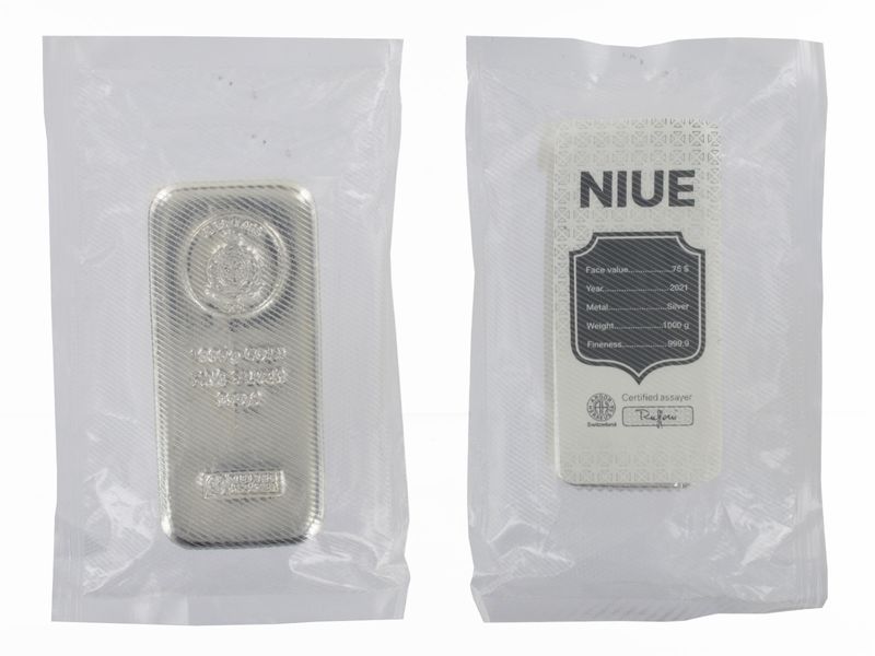 Niue 75 $. Münzbarren, 1 Kg Silber