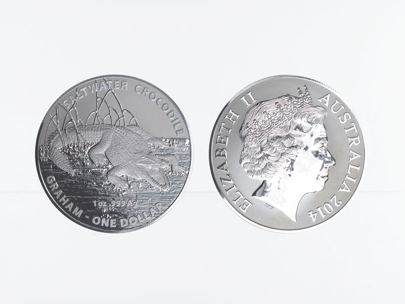 Australien 1$ Saltwater Crocodile (RAM), Graham 2014 1 oz  Silber