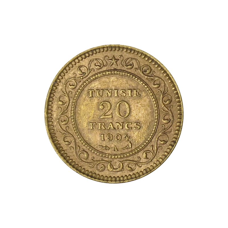 Tunesien 20 Francs Muhammad IV. 1904
