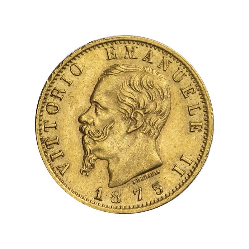 Italien Emanuele II . 1875, 20 Lire Gold 