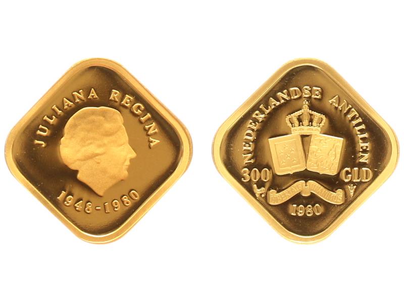Niederl.Antillen 300 Gulden Juliana 1980, Abdankung, PP
