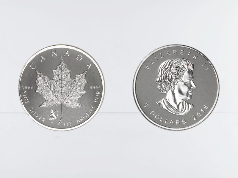 Kanada 5$ Maple Leaf 2016, Privy Mark  Jahr des Affen