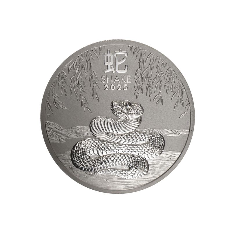 Australien 2$ Schlange Lunar III  2025, 2 oz  Silber