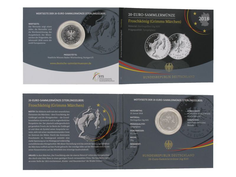 20 € Grimms Märchen Froschkönig, Blister PP