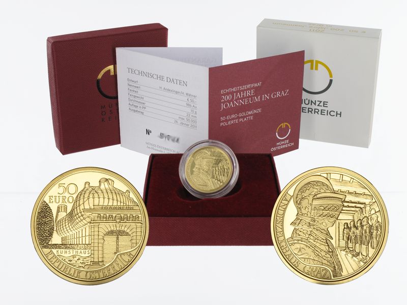 Österreich 50 Euro Gold, 2011, 200 Jahre Joanneum