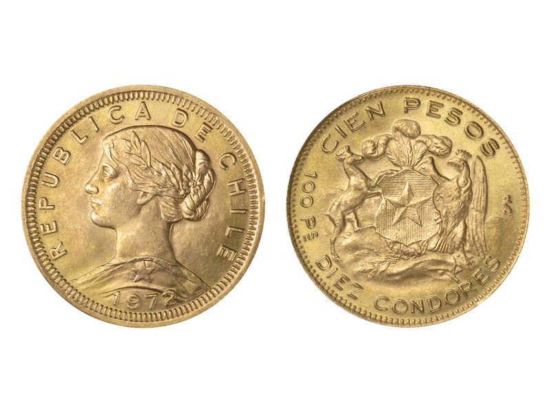 Chile 100 Pesos Freiheitskopf 1972