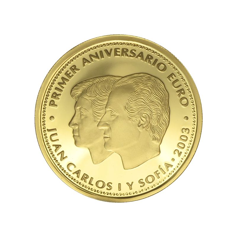 Spanien 200 Euro Gold, 2003, 1. Jahrestag Euro