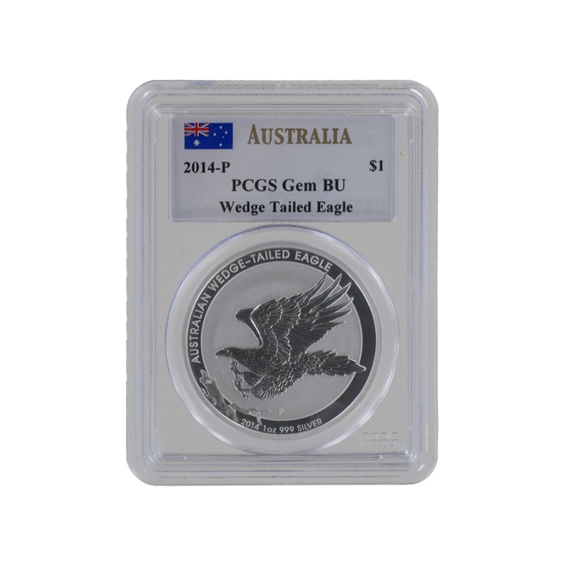 Australien 1$ Wedge Tailed Eagle 2014 Slab, PCGS GEM BU