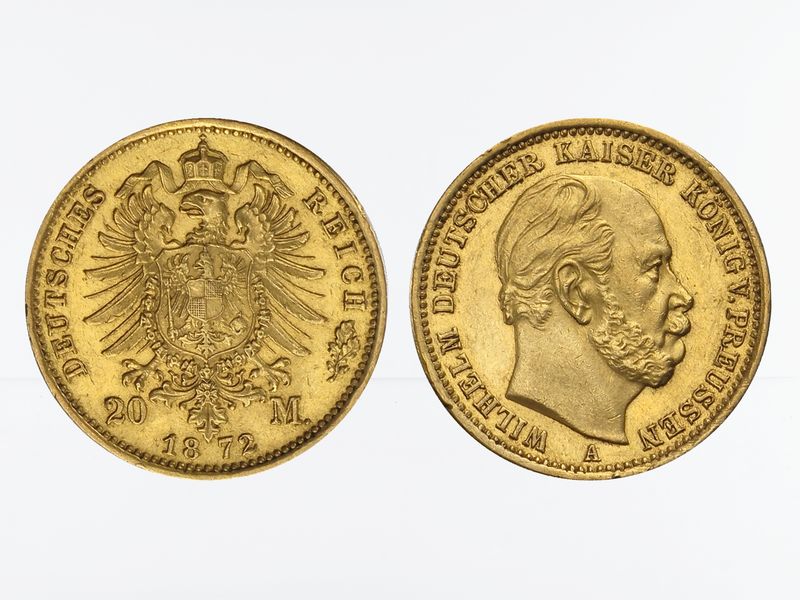 Preussen, 20 Mark Gold, Wilhelm I, 1872 A , Jg. 243