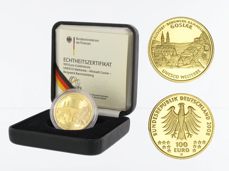BRD 100 Euro Gold, 2008 F, Goslar, original