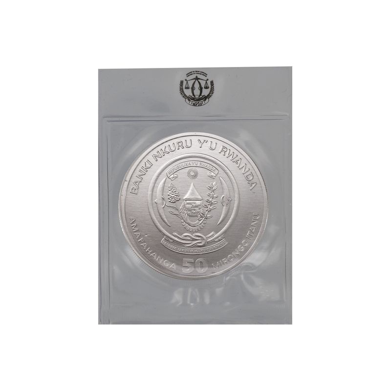 Rwanda 50 R  Nilkrokodil 2023, Folie 1 Unze
