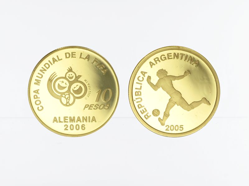Argentinien 10 Pesos Gold, 2005, Fußball-WM