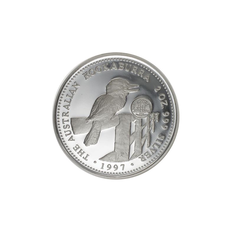 Australien 2$ Kookaburra 1997 PP, Privy Florin, 2 oz Silber (B+C)
