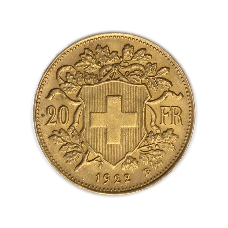 Schweiz 20 Franken Vreneli Goldmünze 1922