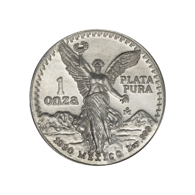 Mexiko Libertad, 1990 1 onza mit geriffeltem Rand